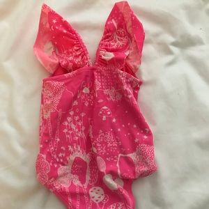 Baby Gap Pink Ruffle Swim Suit 0-6mo